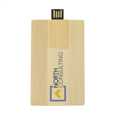 Logotrade advertising product picture of: CreditCard USB Bamboo 16 GB